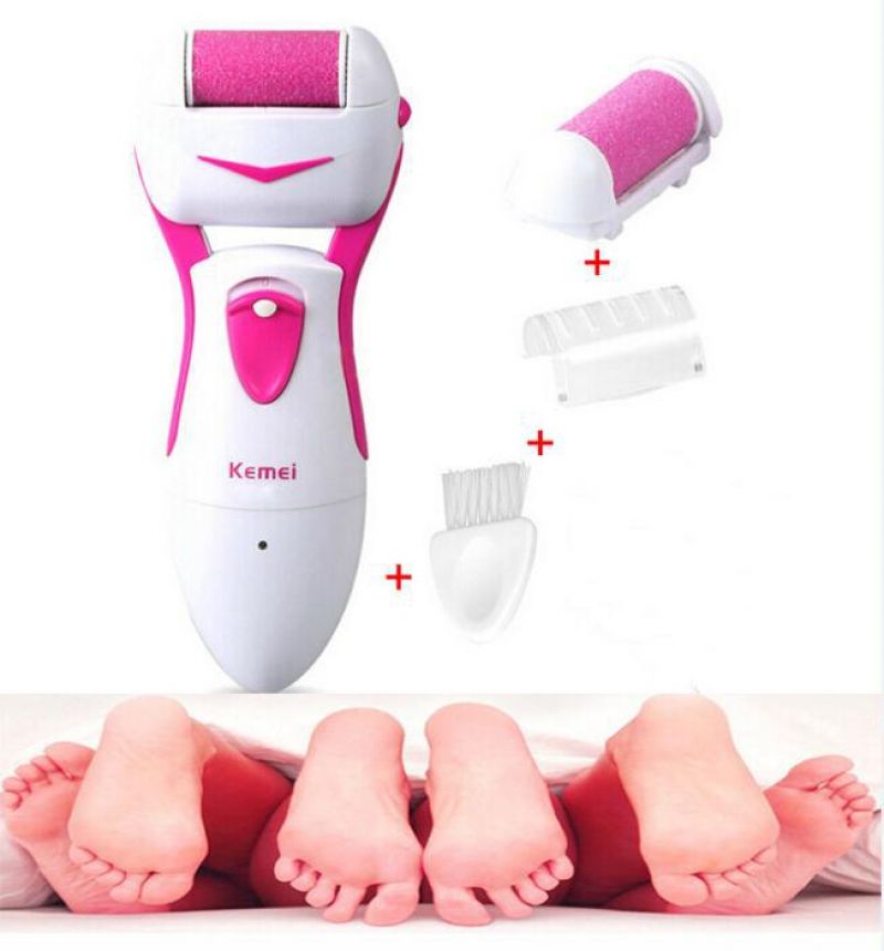 [Hàng Chính Hãng] Máy chà gót chân, Mài gót chân, tẩy da chết Kemei 2025x Tặng Kèm 2 Cục đá mài
