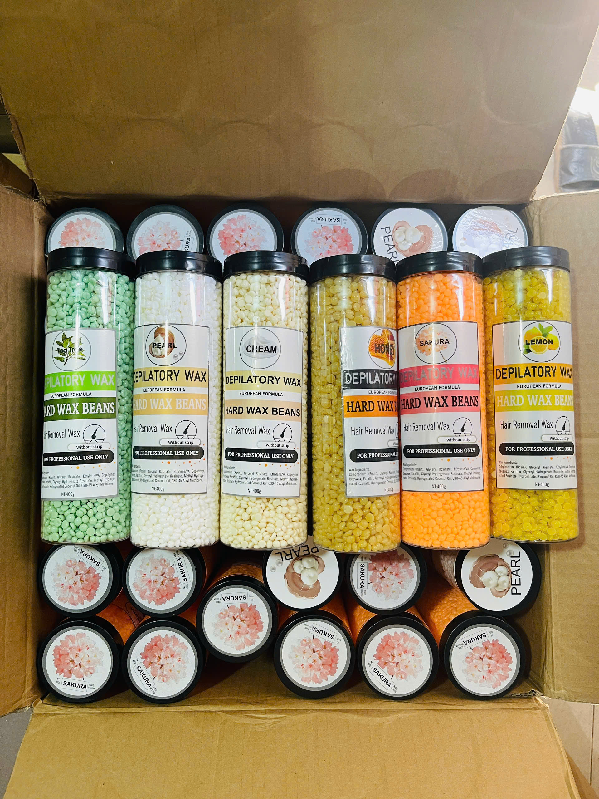 Sáp wax lông nóng dạng hạt hủ 400g - Hàng chính hãng