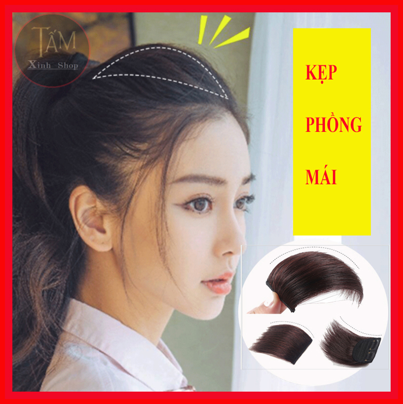 Kẹp phồng mái đẹp chất tóc hàn quốc, tóc giả hàng loại 1 dài 10-15cm - GIÁ 1 CHIẾC - KPM