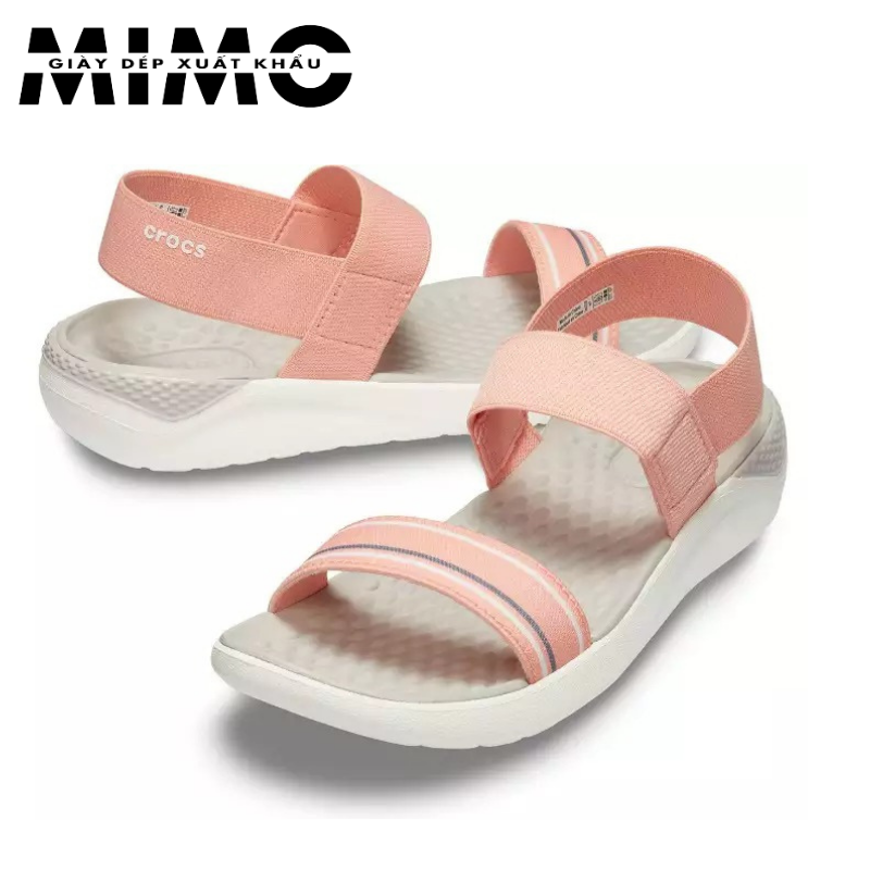 Sandal nữ, sandal cross literide màu ghi cam, sandal nhựa đi mưa, literide quai chun cao cấp, giày sandal chống hôi chân siêu êm mềm nhẹ, bền đẹp, full hộp xịn xò cho chị em