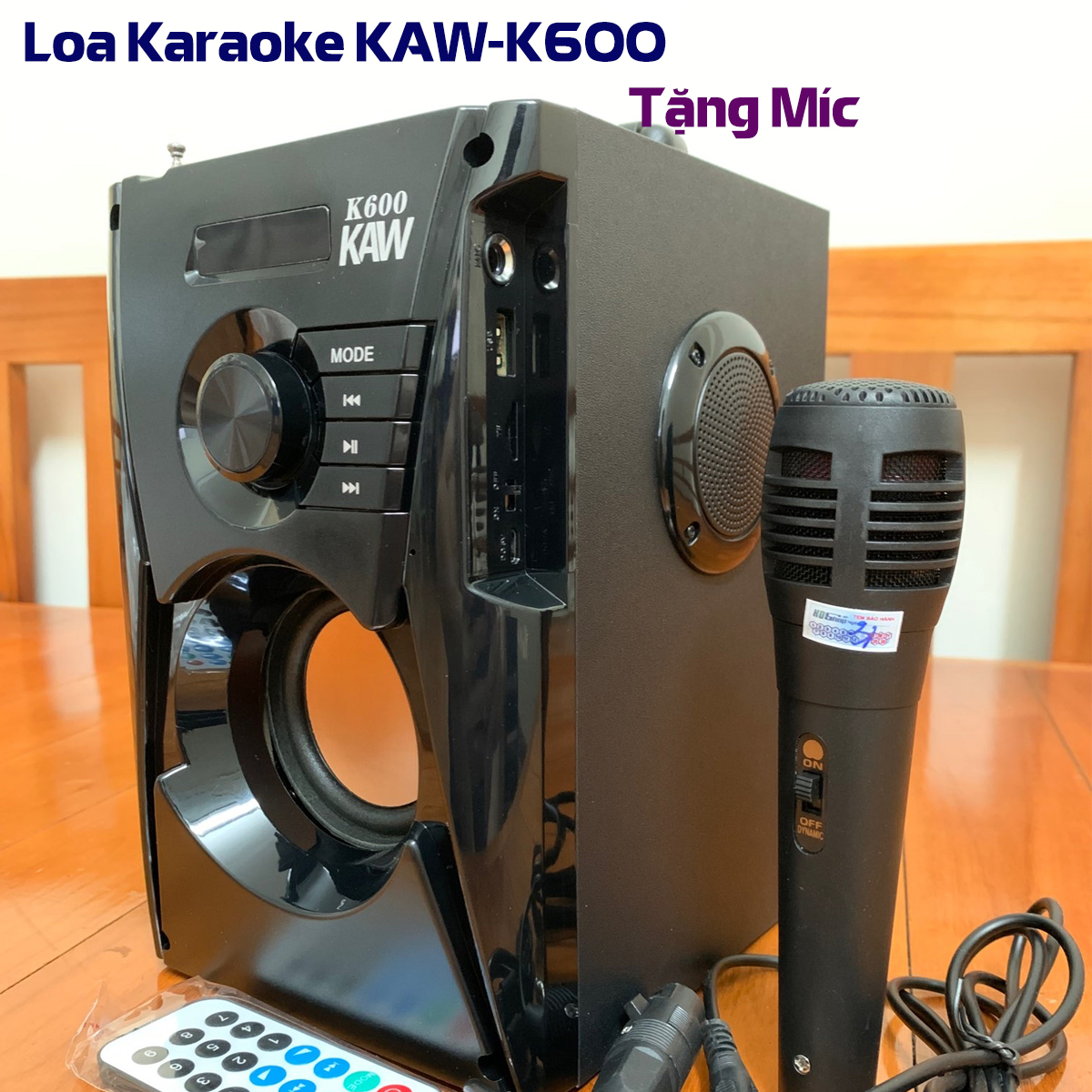 Loa hát karaoke, loa nghe nhạc bluetooth xách tay công suất lớn, Thương hiệu KAW-K600- Hàng chính hãng, mẫu mới nhất 2022 + Tặng kèm micro bảo hành care pro 1 đổi 1