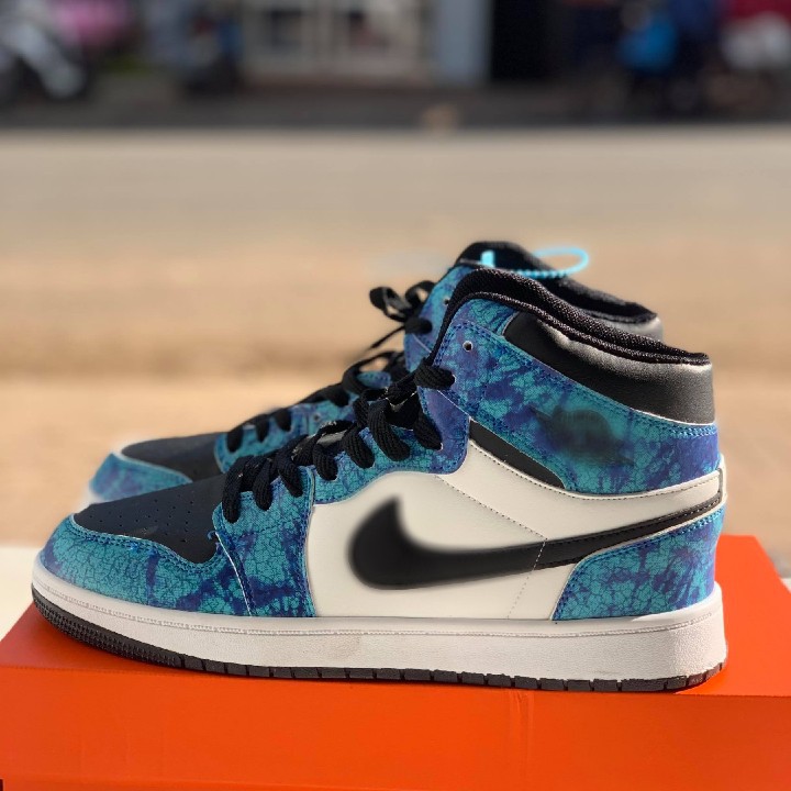 GIÀY SNEAKER THỂ THAO JODAN 1 Tie Dye xanh loang NAM NỮ - GIN STORE