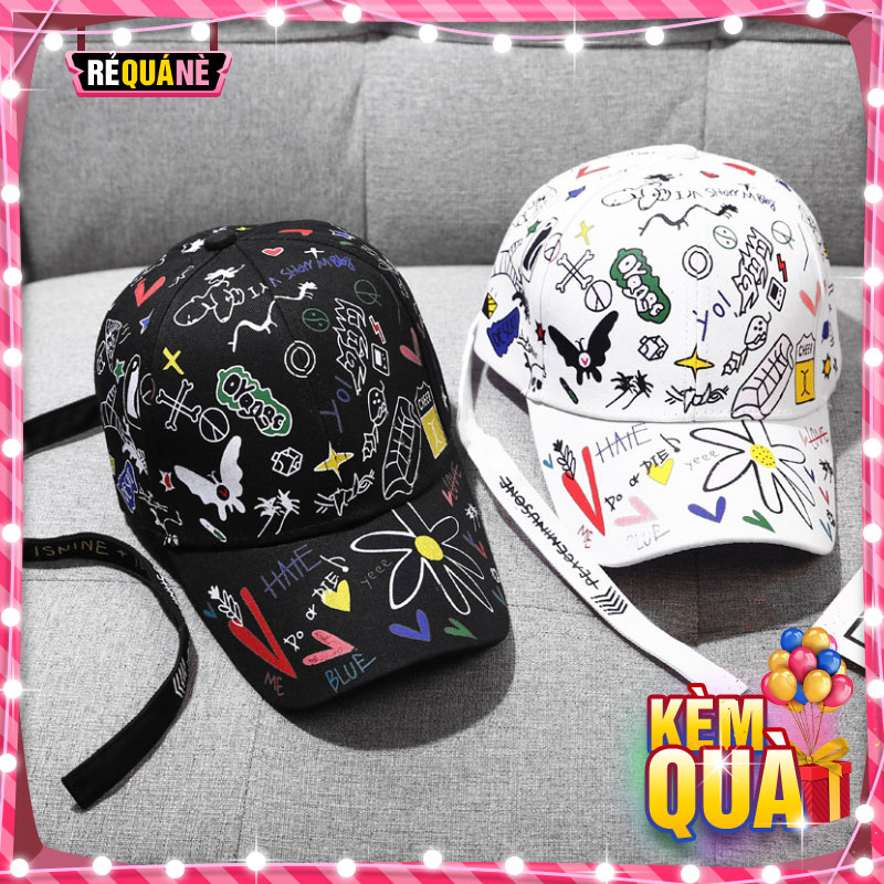 Mũ Lưỡi Trai Họa Tiết Street Art Đuôi Dài 807 - REQUANE