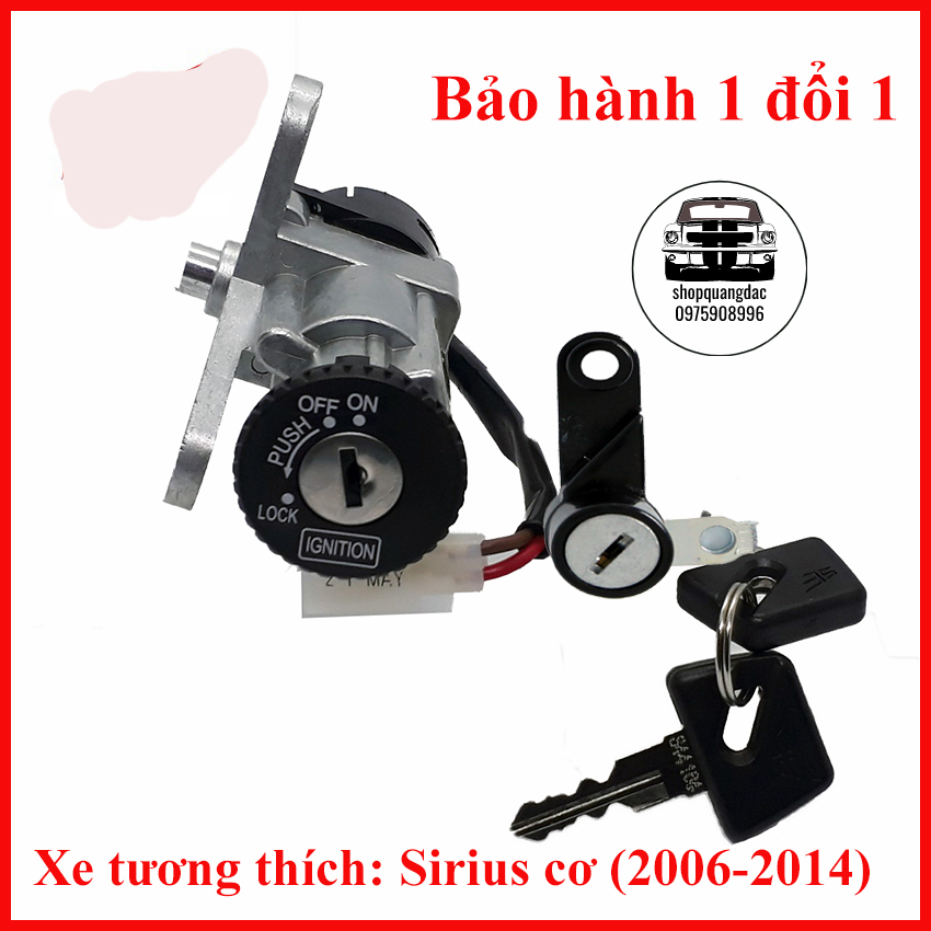 [freeship] Bộ ổ khóa xe máy SIRIUS 2 cạnh cao cấp
