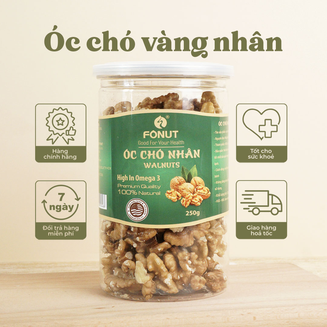Óc chó vàng tách vỏ fonut 500g- 250g hàng loại 1 nhập khẩu cao cấp date mới thơm ngon