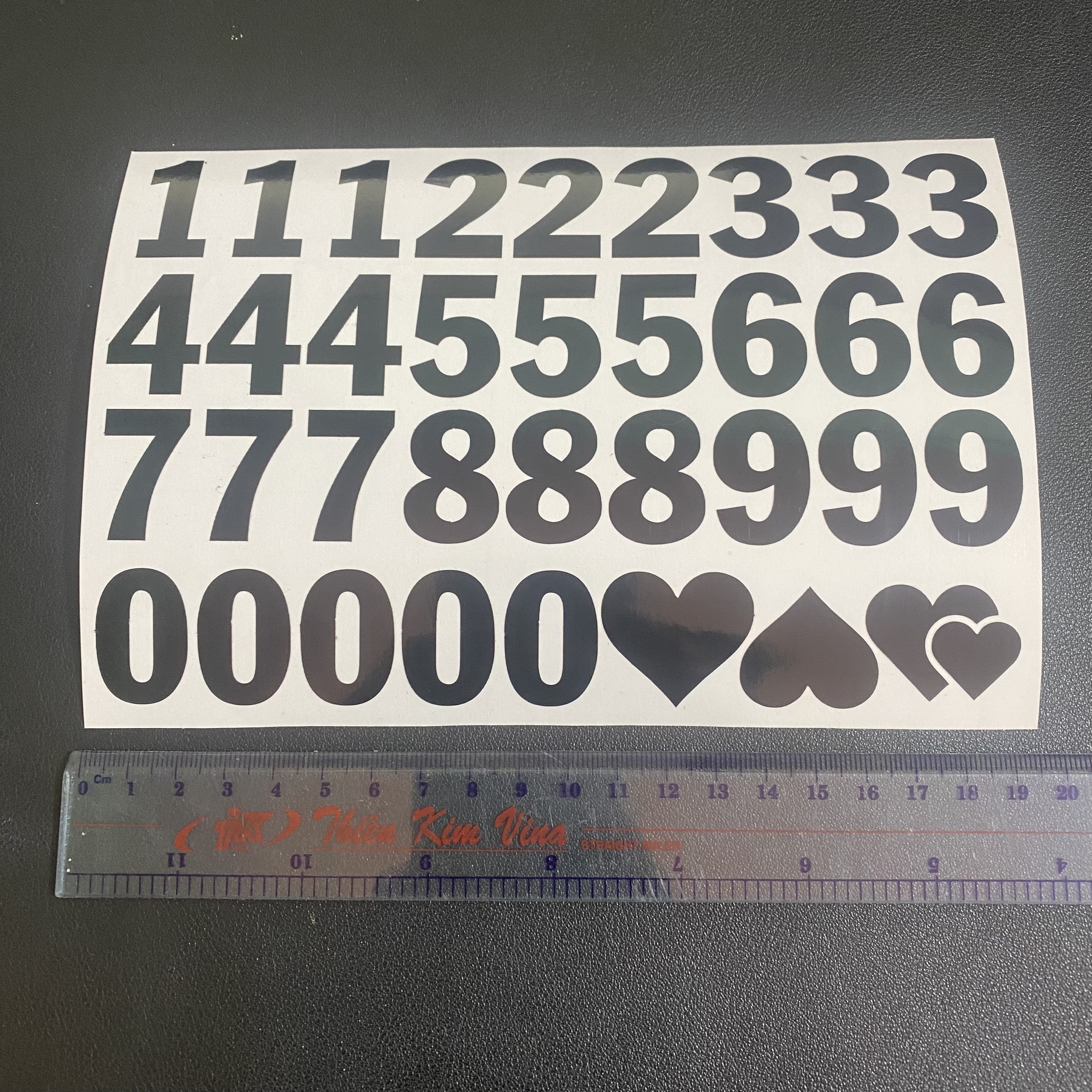 Bộ tem decal số 0-9 (mỗi số cao 3cm, số lượng 3 tem, rời từng số) - Bóc dán - Chống nước - Dán được 