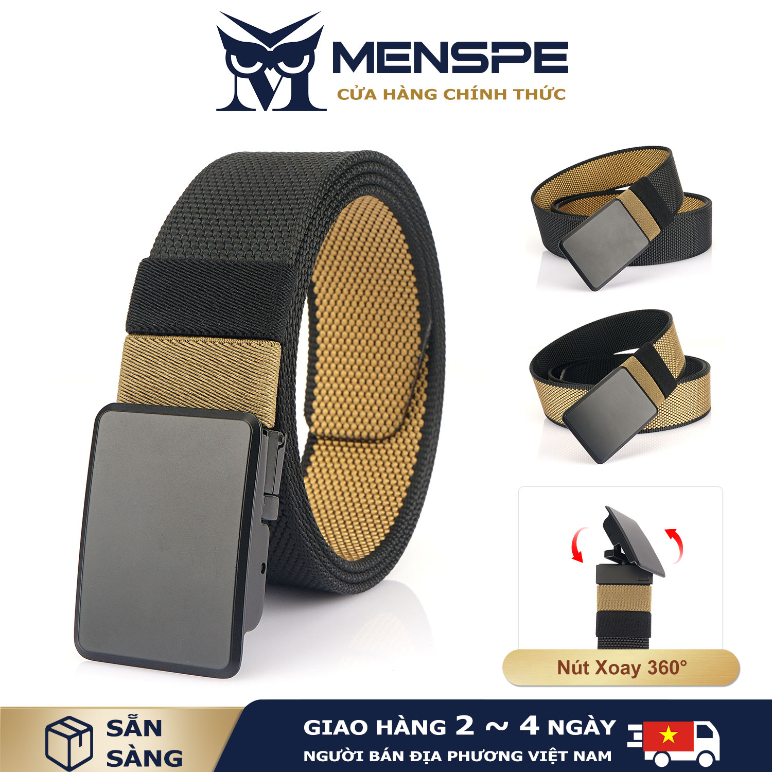 MENSPE Thắt lưng nam Thắt Lưng Vải Dù Thắt lưng chiến thuật ngoài trời Khóa tháo nhanh Thắt lưng Khóa xoay Thắt lưng nylon Thắt lưng hai mặt hai màu Thắt lưng quần vải thể thao trẻ trung