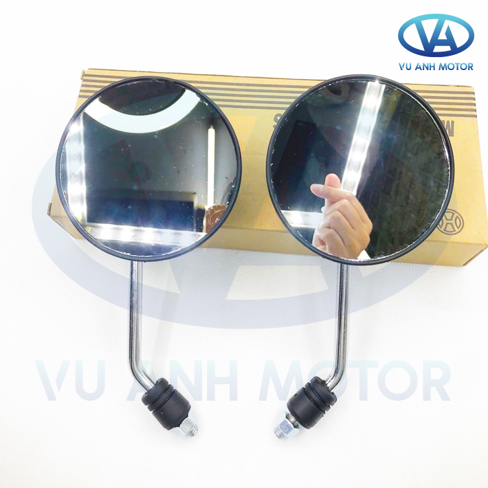 Gương tròn xe máy, xe điện chân 8li,10li xoay 180 độ lắp cho xe honda, vespa , 133, cup 81 , 82