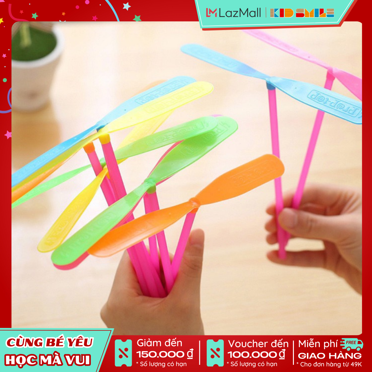 Đồ chơi combo 5 chiếc chong chóng tuổi thơ, đồ chơi vận động cho trẻ phát triển kỹ năng khéo léo của đôi tay và vui chơi thư giãn
