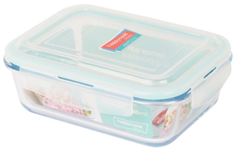 Hộp thủy tinh chữ nhật 640ml happy cook hcg-064r