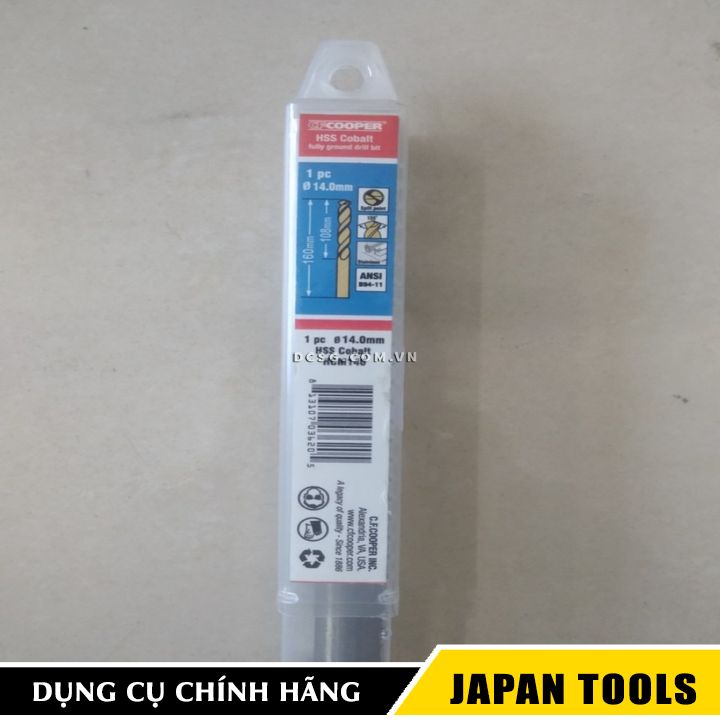 Mũi khoan inox thép cobalt 14 mm cfcooper hcm140 | japan tools