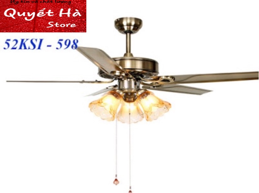 Quạt Trần đèn chùm đẹp có điều khiển từ xa ms598