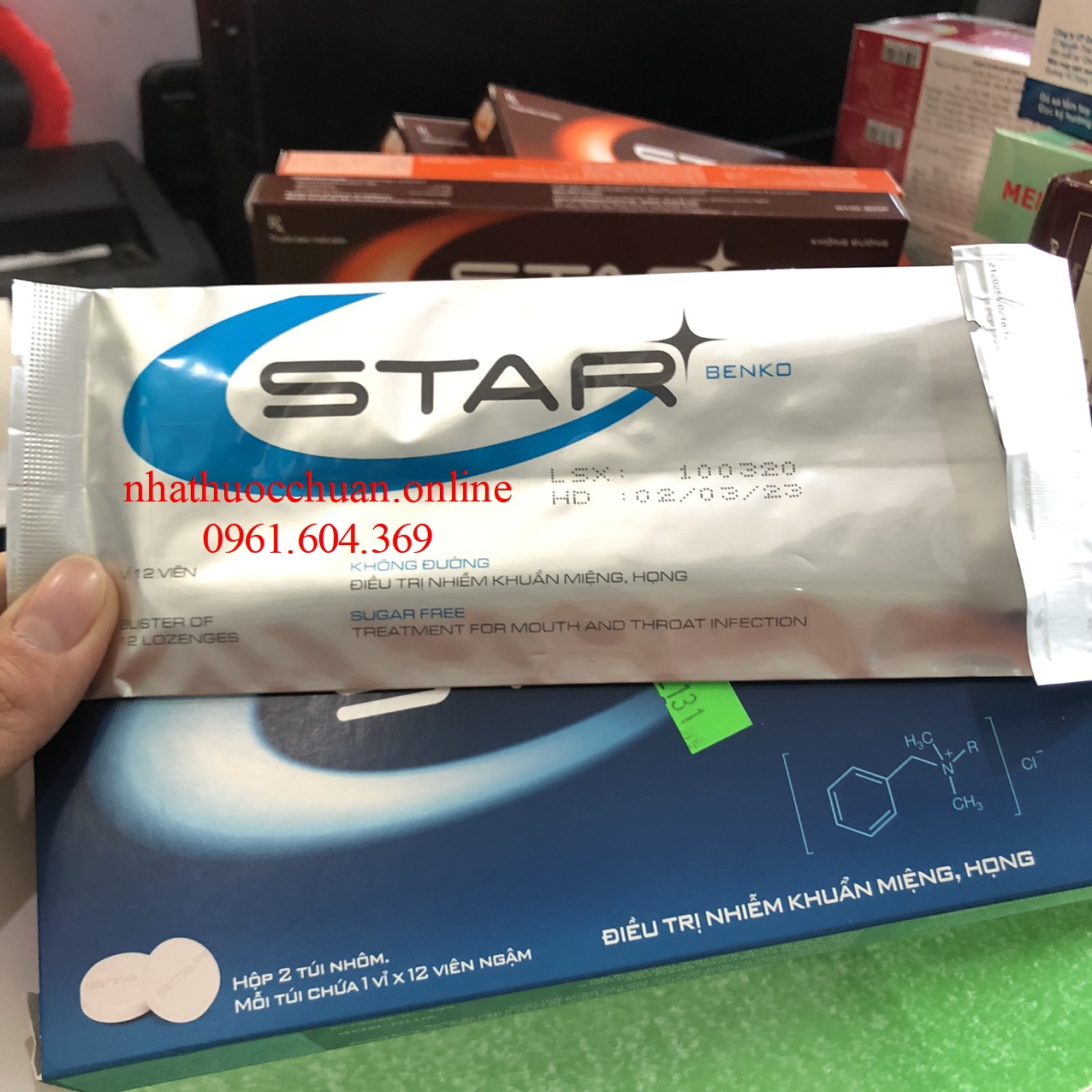 Ngậm ho Star Benko không đường hộp 24V