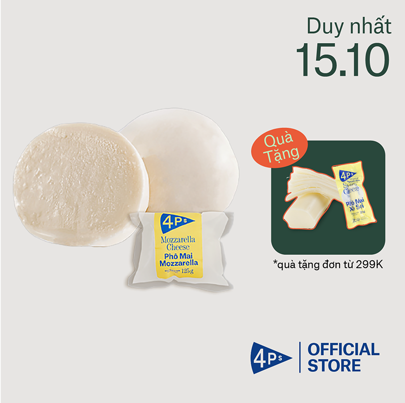[Giao HCM] 4P's Phô mai Mozzarella tươi 125G
