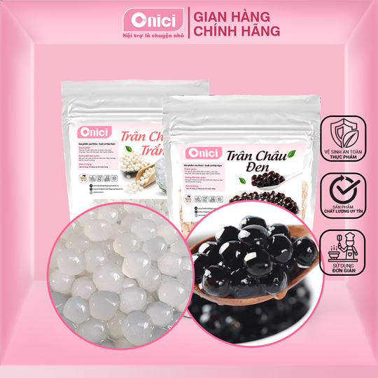  TRÂN CHÂU TRẮNG CAO CẤP  - Nguyên liệu pha trà sữa -Bếp Của Mẹ Onici 