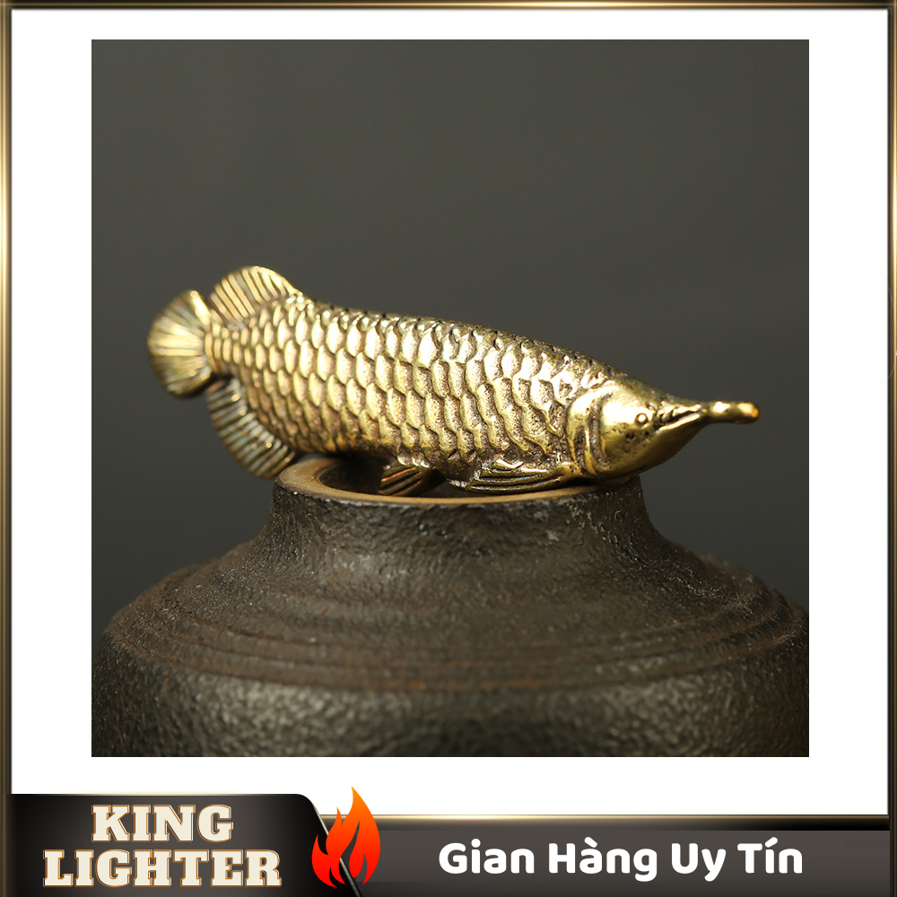 [HCM]Tượng Đồng Phong Thủy Hình Cá Rồng Trang Trí Đem Lại May Mắn Móc Khóa Mặt Dây Chuyền (Kích Thước: 5.5cm x 1.6cm)