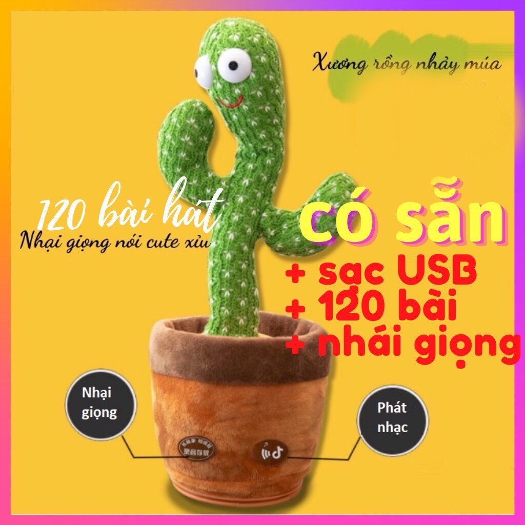 Cây xương rồng nhảy múa ♥ Đồ chơi trẻ em nhại giọng vui nhộn,đáng yêu phát nhạc 120 bài hát cài đặt sẵn