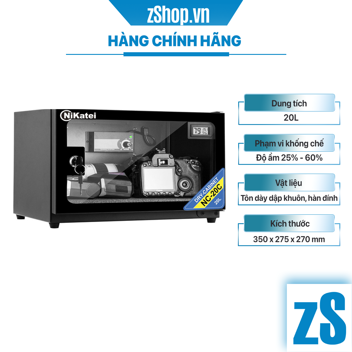 Tủ chống ẩm cao cấp nikatei nc-20c 20l