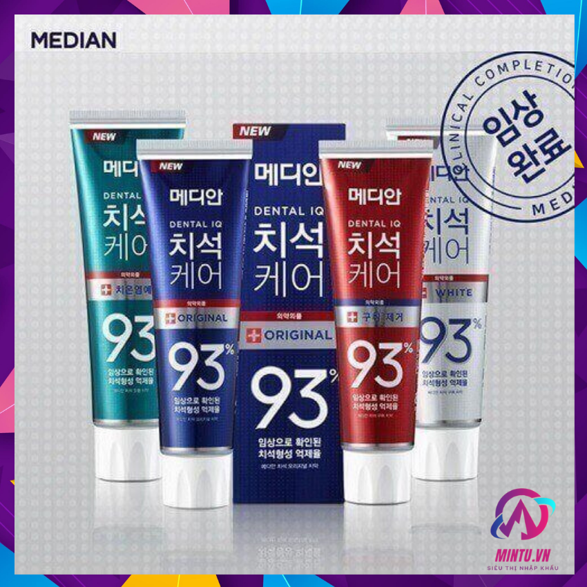 Kem đánh răng Median Dental IQ 93% trắng sáng, giảm ê buốt răng 120g Siêu thị Mintu
