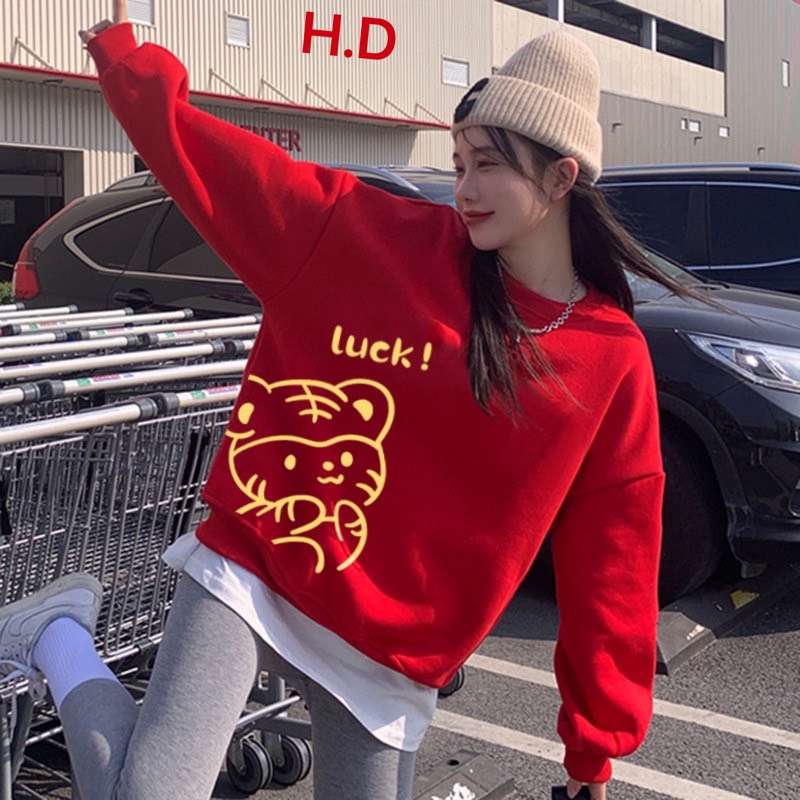 Áo sweater in hình hổ luck chất cotton from rông siê hót hít