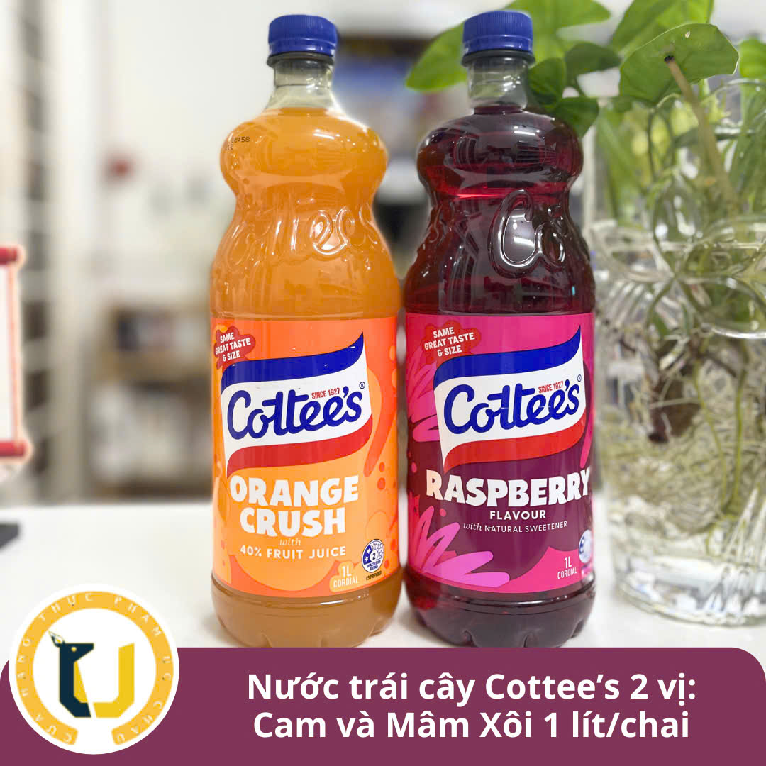 (Australian Product) Cottee's Orange Crush & Raspberry Flavor Juice Concentrate for Mixing, 1L Bottle
