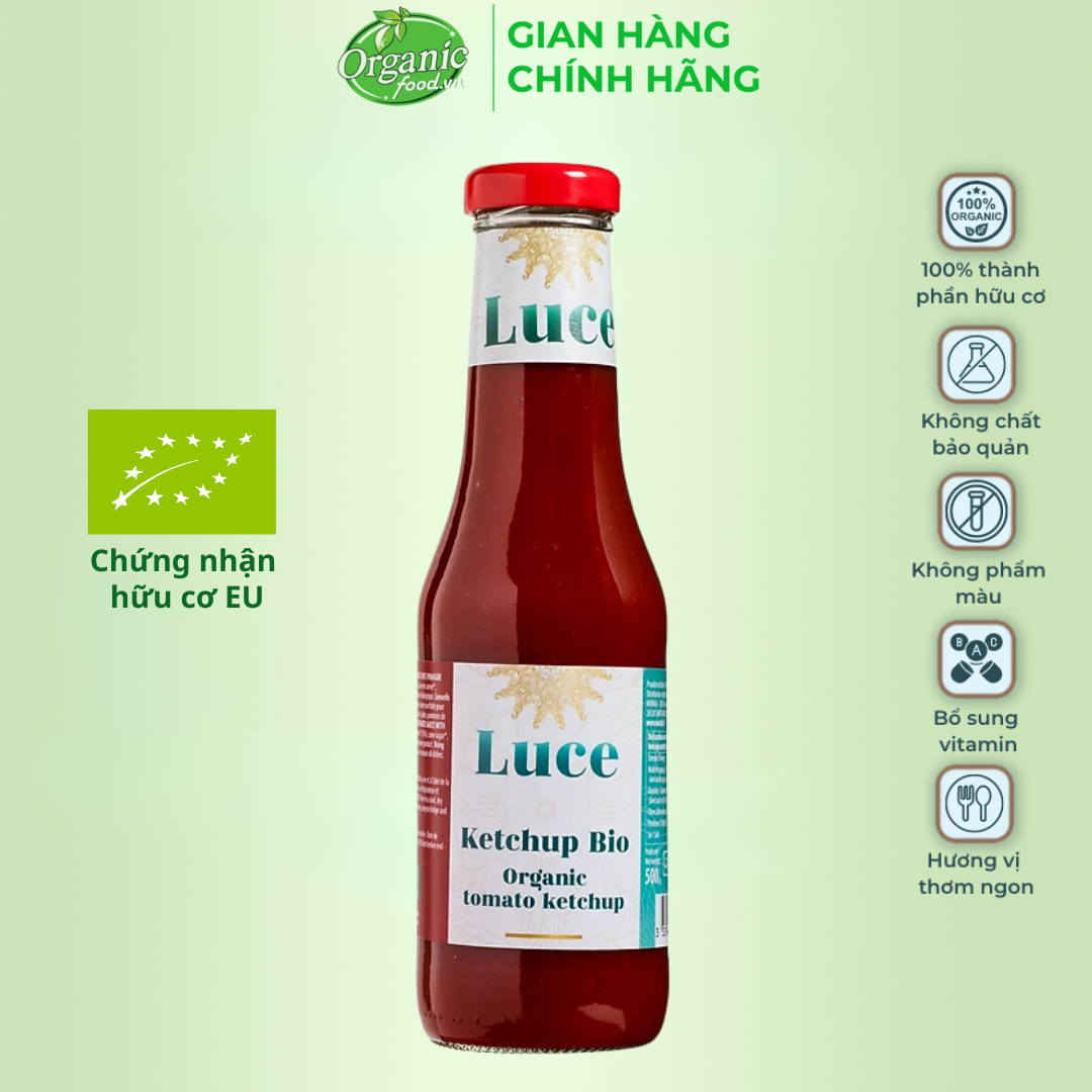 Sốt tương cà Ketchup hữu cơ Luce 500g