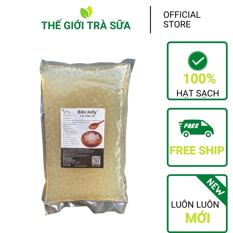 Trân châu 3Q Jelly Đài Loan giòn (2kg) trắng ngọc trai hàng - Cửa hàng thế giới trà sữa