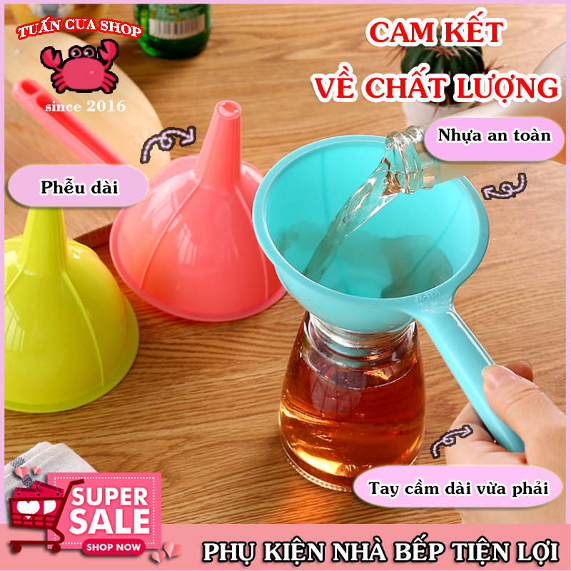 Phễu nhựa cán dài tiện dụng, đồ dùng nhà bếp, đồ dùng tiện ích, dụng cụ rót chất lỏng, (PCD01), Tuancua