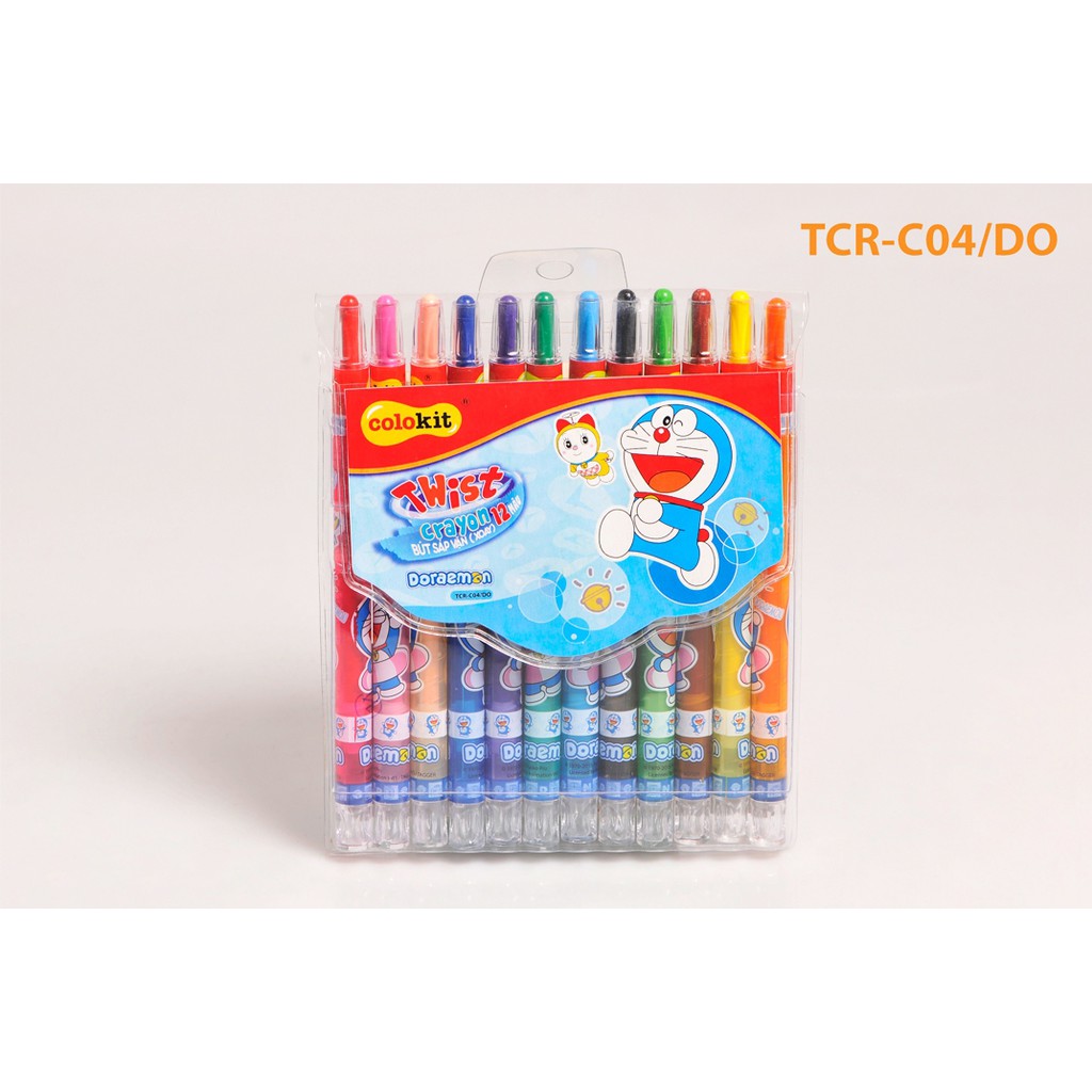 bút sáp vặn Thiên Long Đoremon 12 màu/18 màu