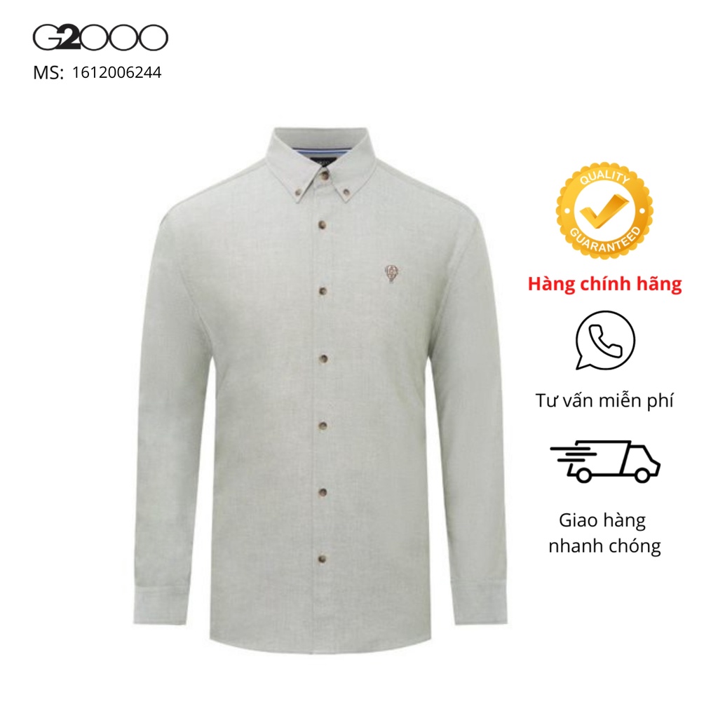 Áo sơ mi nam g2000 tay dài 3 màu trắng/ xanh lá / xanh biển