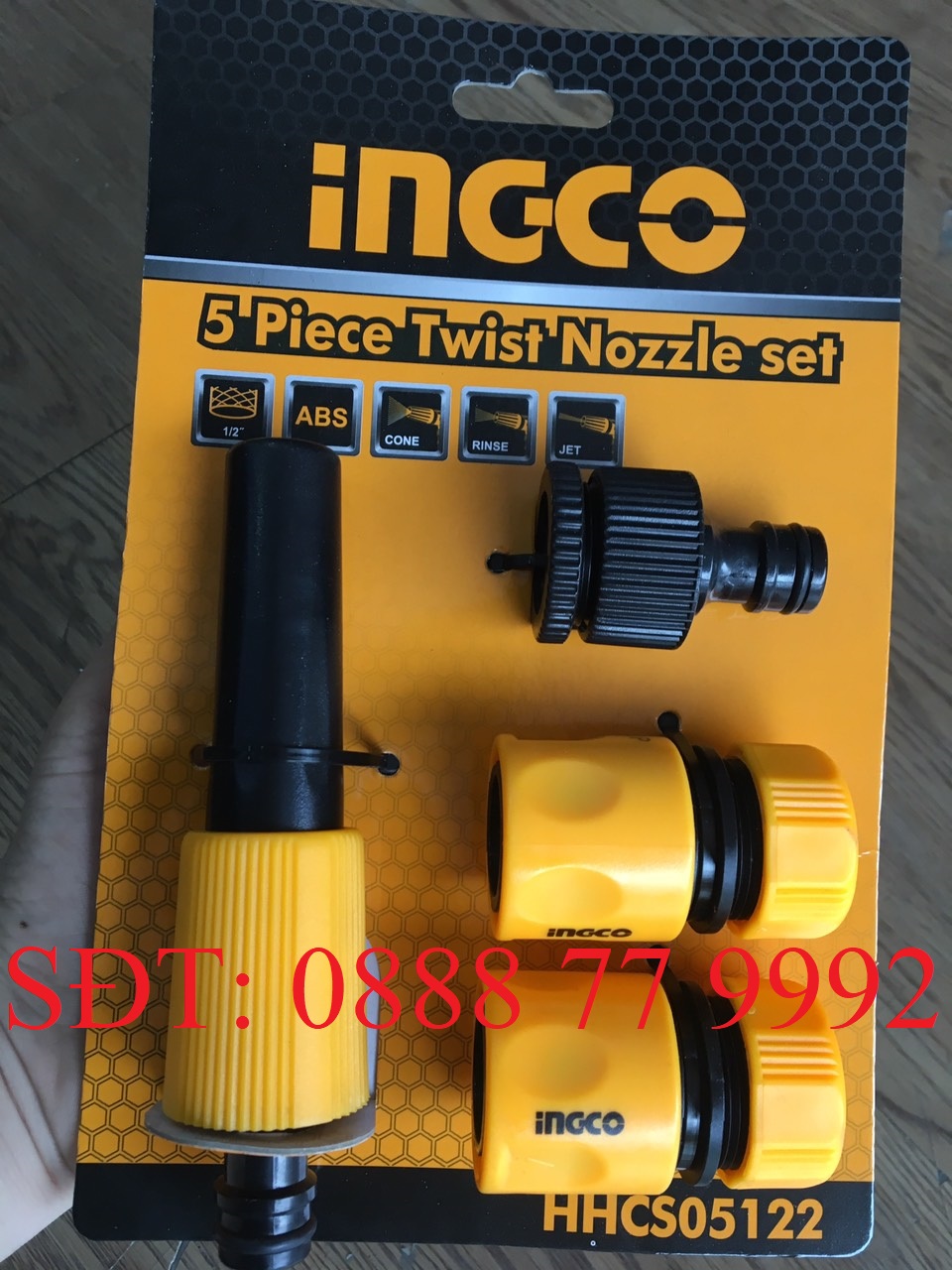 Bộ 5 đầu nối nhanh máy xịt rửa ingco hhcs05122