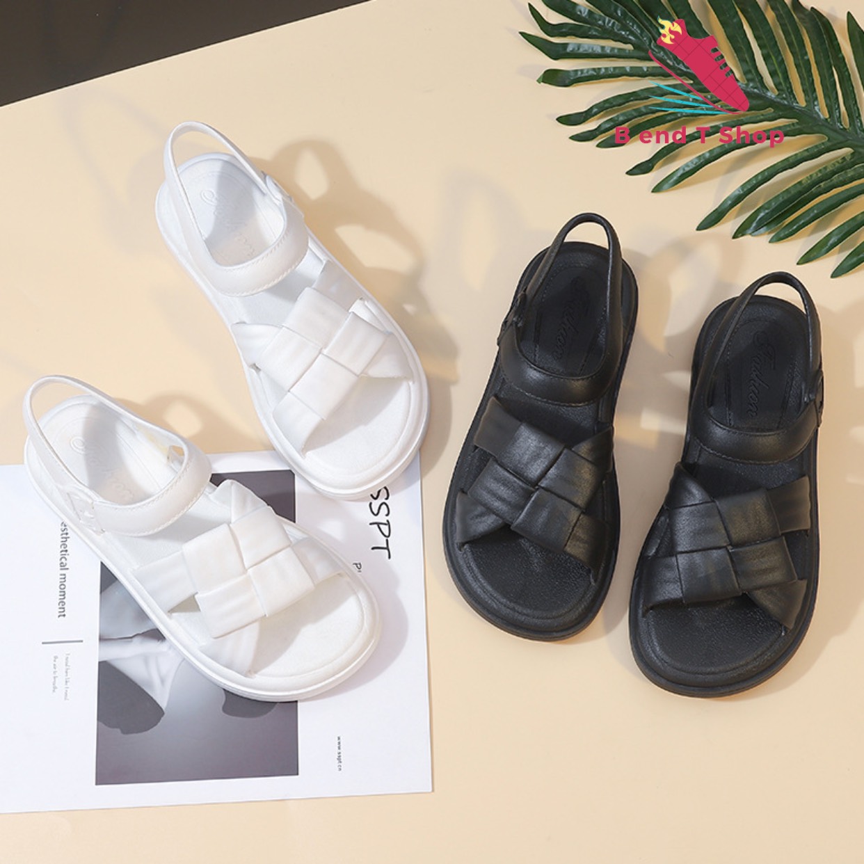 Sandal nữ quai đan chéo - dép quai hậu học sinh thời trang