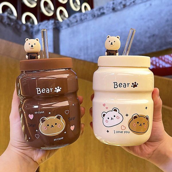 Bình đựng nước uống bằng sứ tráng men hình gấu Bear hottrend
