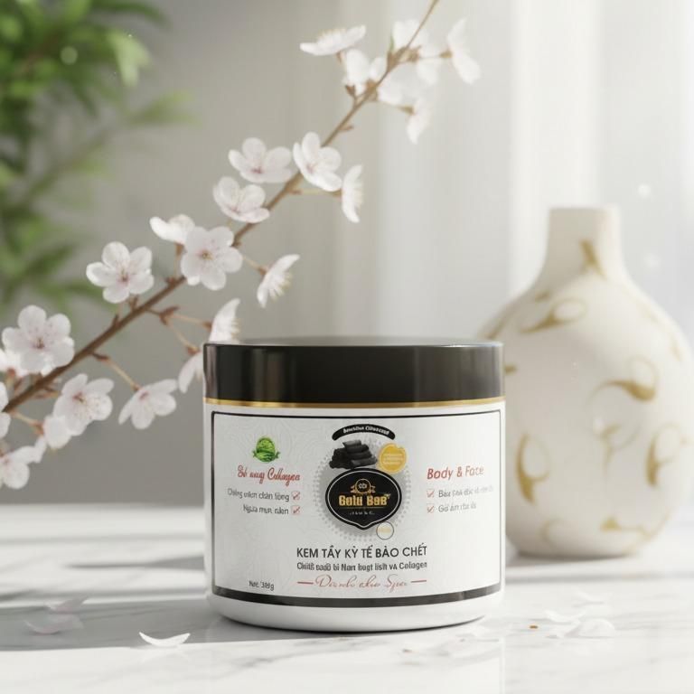 Kem Kỳ Tẩy Tế Bào Da Chết Chiết Xuất Than Hoạt Tính Gold Bee 500gr