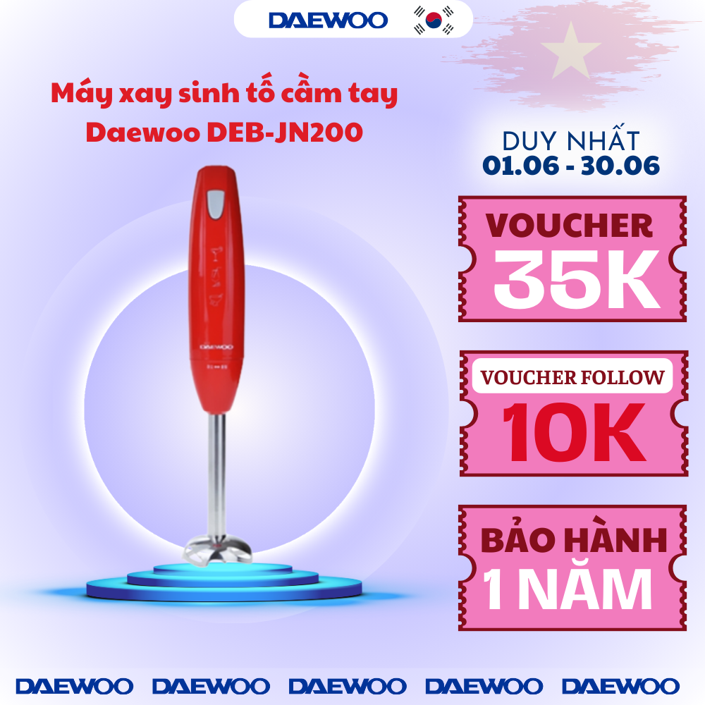 Máy xay sinh tố cầm tay daewoo deb-jn200 công suất 150w - hàng chính hãng
