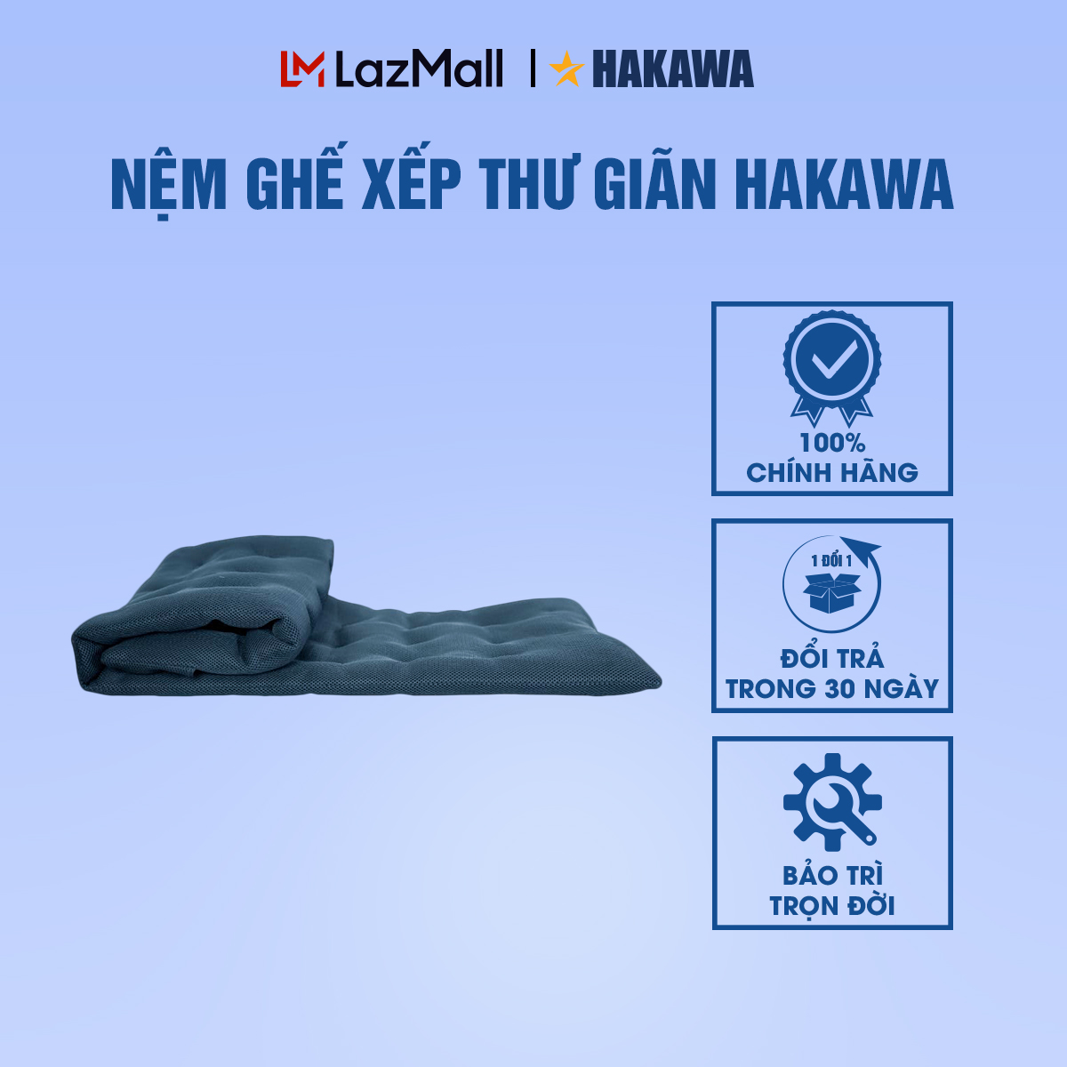 NỆM LÓT GHẾ XẾP THƯ GIÃN HAKAWA HK-N01 - HÀNG CHÍNH HÃNG - BẢO HÀNH 1 NĂM