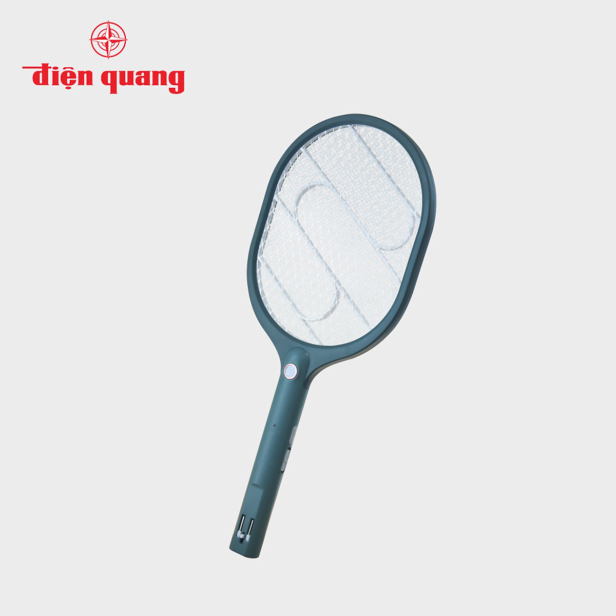 Vợt muỗi Điện Quang ĐQ EMR09 GW - mẫu mới 2022 - Pin sạc Lithium siêu bền - màu Xanh phối Trắng