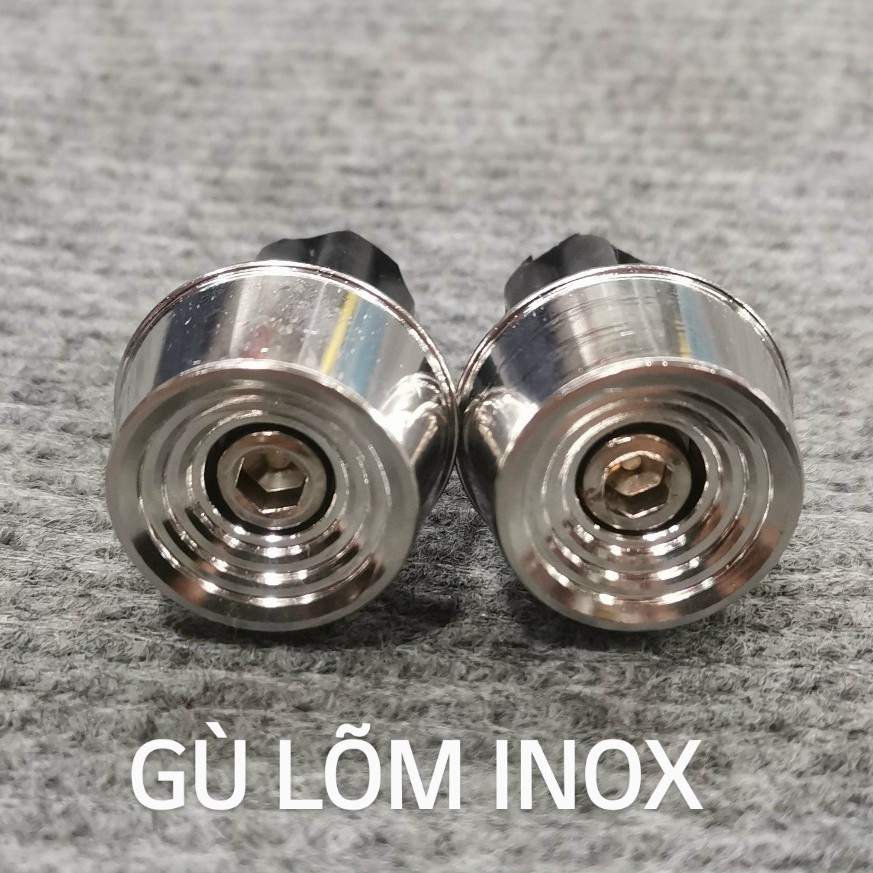 Cặp gù inox gắn tay lái xe máy - gù lõm inox chỉ