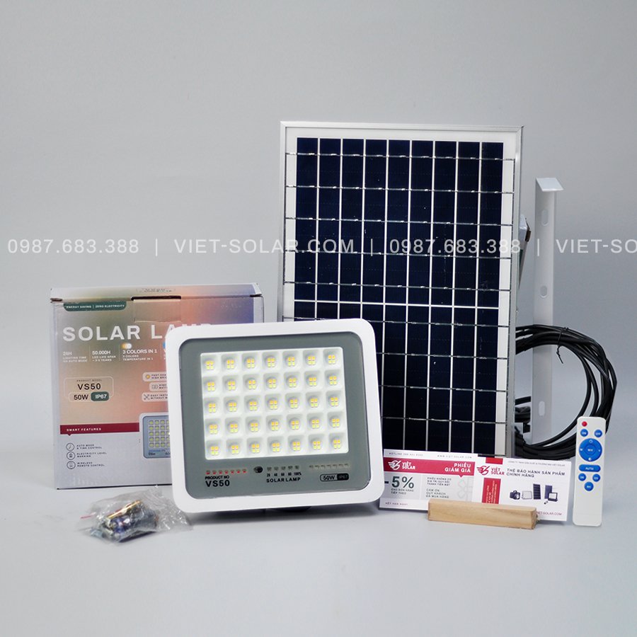 Đèn Pha Năng Lượng Mặt trời 3 màu ánh Sáng 2021 ( Trắng/Vàng/Trung tính)