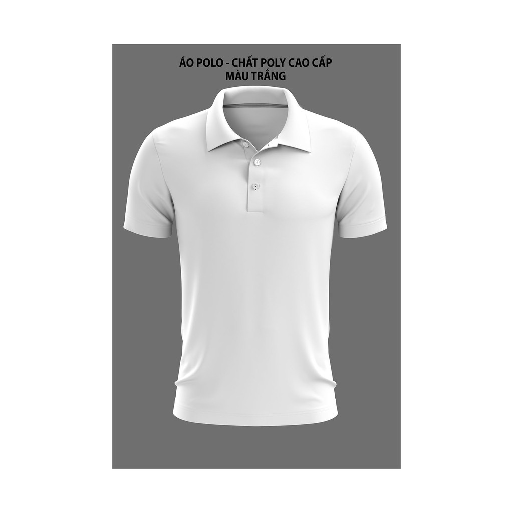 Áo thun cá sấu cổ trụ màu trắng at-bt1