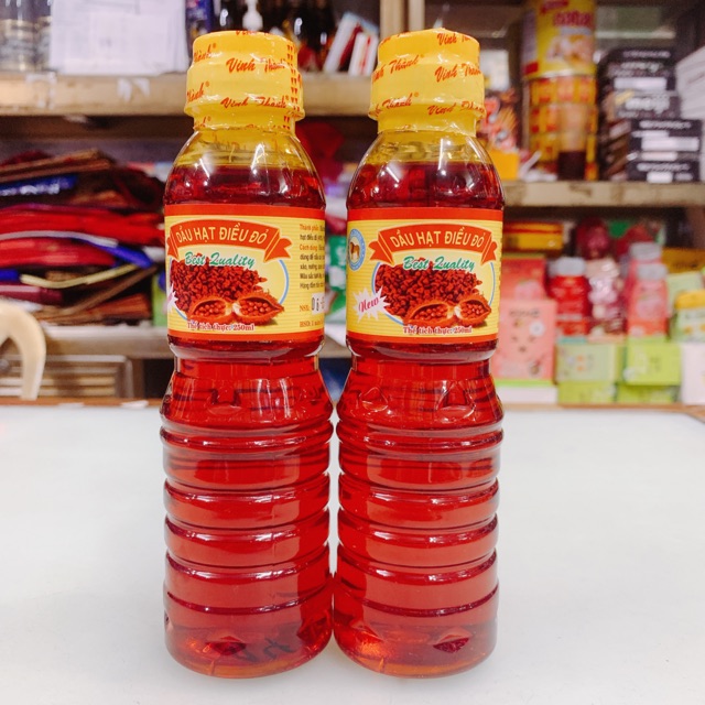 2 CHAI DẦU ĐIỀU HẠT ĐIỀU ĐỎ VINH THÀNH 250ML HÀNG LOẠI 1
