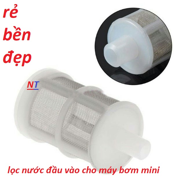 Đầu lọc nước cho máy phun sương mini - máy bơm mini - máy lọc nước trõ lọc máy phun sương lắp vừa ống dây 8 -12 Bộ lọc rác đầu hút máy phun sương dùng thả trong xô chậu