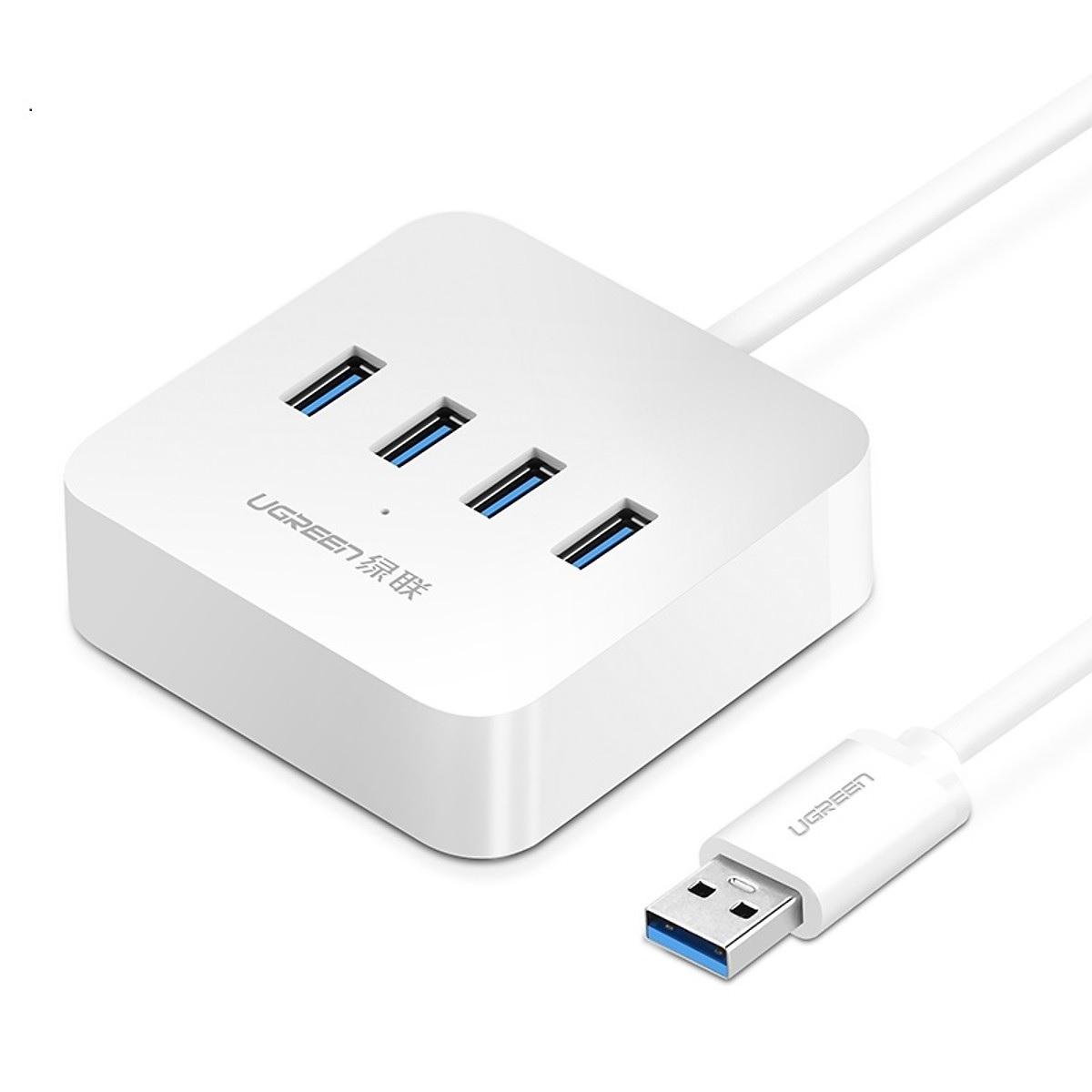 Hub usb 3.0 ra 4 cổng hỗ trợ nguồn dc 5v/2a dài 0,5m ugreen cr118 30201