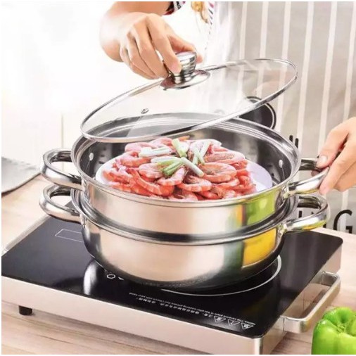 Nồi hấp xửng 2 tầng size 28 cm cao cấp