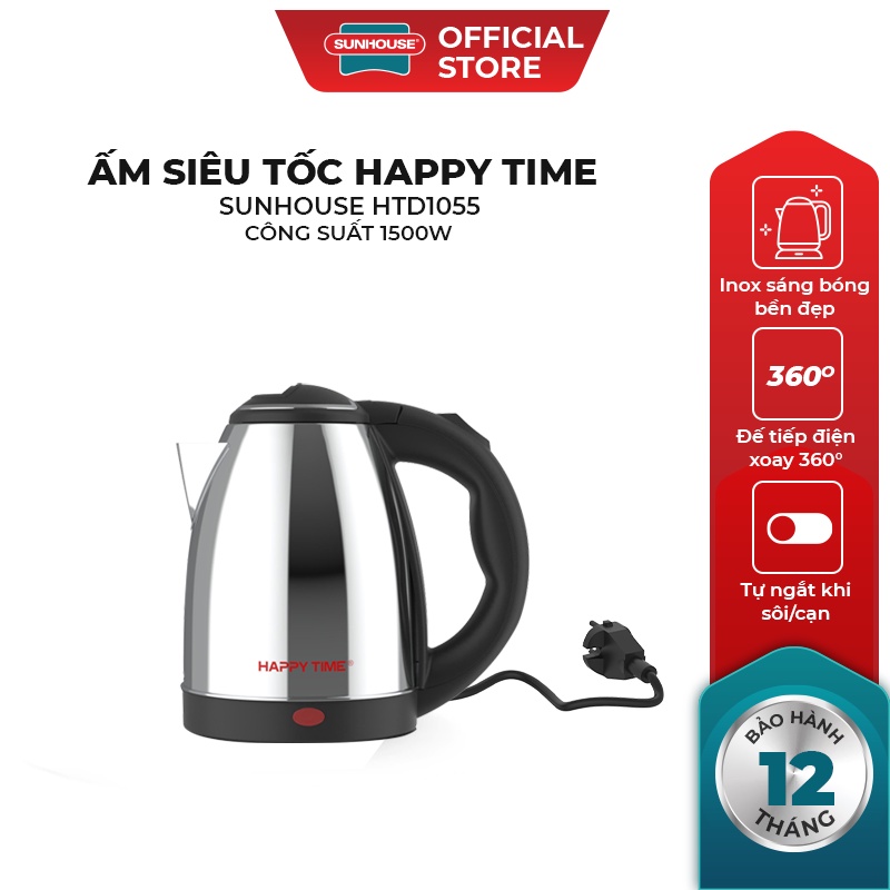 Ấm siêu tốc inox 1.5l happy time htd1055