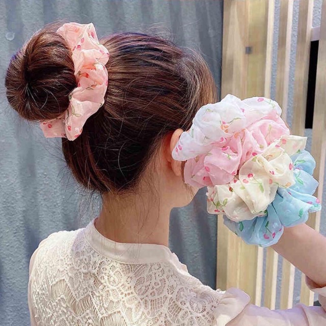 [HCM]Crunchies - cột tóc anh đào kiểu dáng đơn giản trẻ trung đường may tỉ mỉ tinh tế dễ phối cùng các trang phục khác