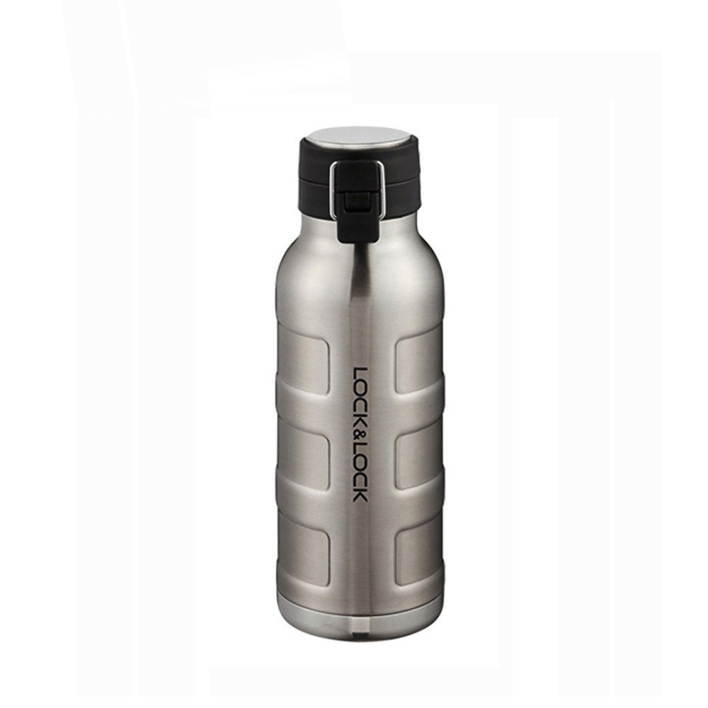 LHC4142SLV - Bình giữ nhiệt bằng thép không gỉ Lock&Lock Bumper Bottle 650ml, chất liệu thép không gỉ 304, giữ nhiệt tốt - Màu bạc. Hàng chính hãng