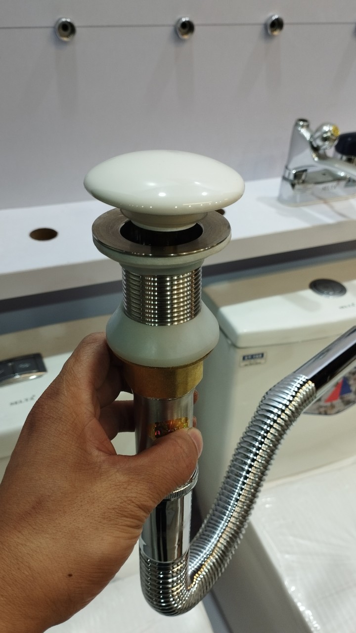 Xi phông chậu rửa mặt, bộ xả lavabo chậu bàn đá nút nhấn cao cấp
