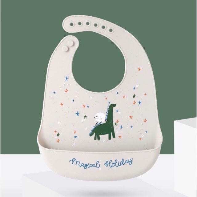 Yếm ăn dặm có máng silicon siêu mềm cao cấp cho bé yêu