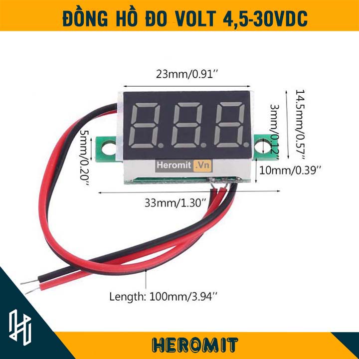Đồng Hồ Đo Điện Áp Volt Kế 0.36 inch 4.5-30VDC